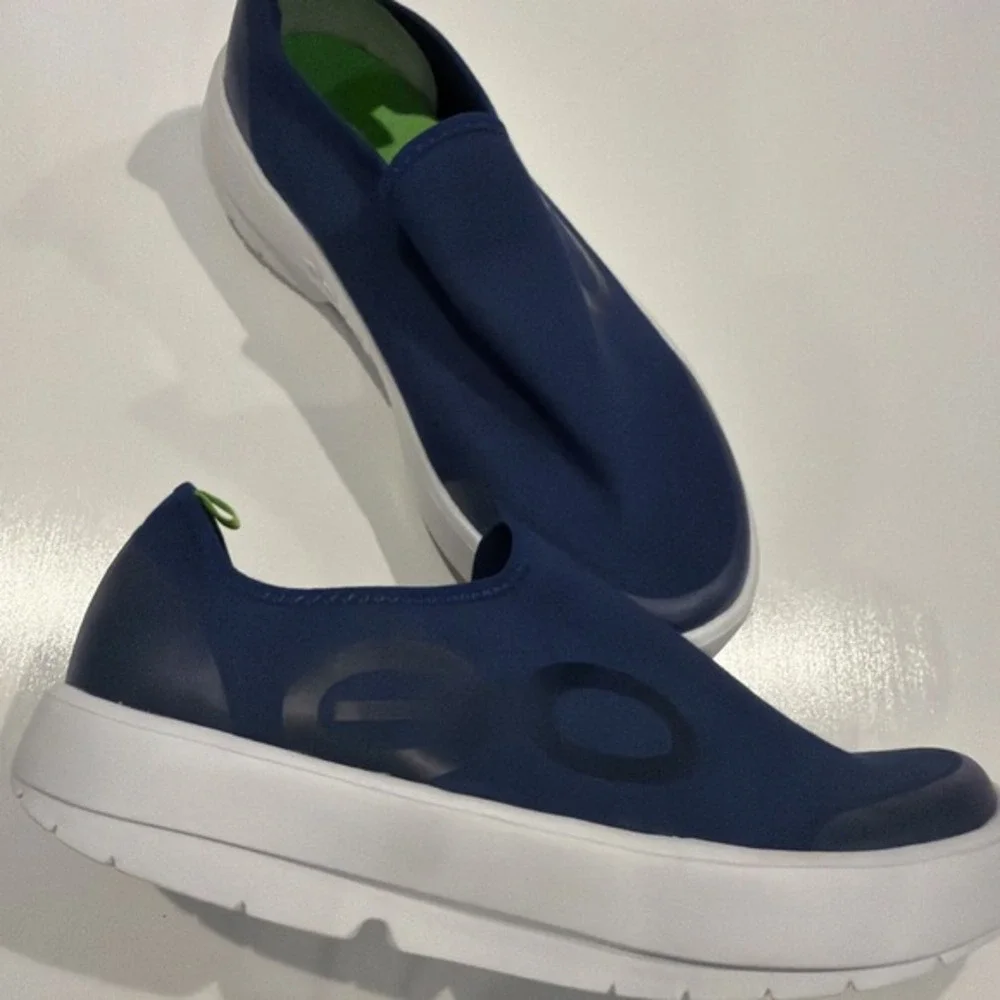 oofos mens 12 Blue Slip On Recovery Comfort Shoes Lightweight Athletic      1741